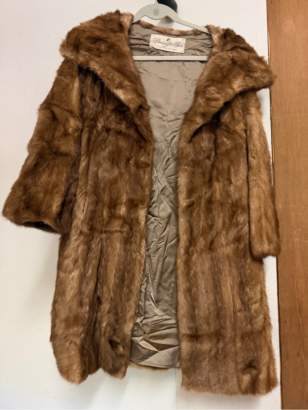 Classic Brown Fur Trench Coat